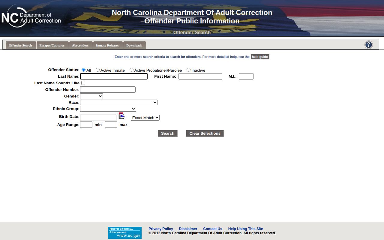 Person County post-release supervision search in NCDAC